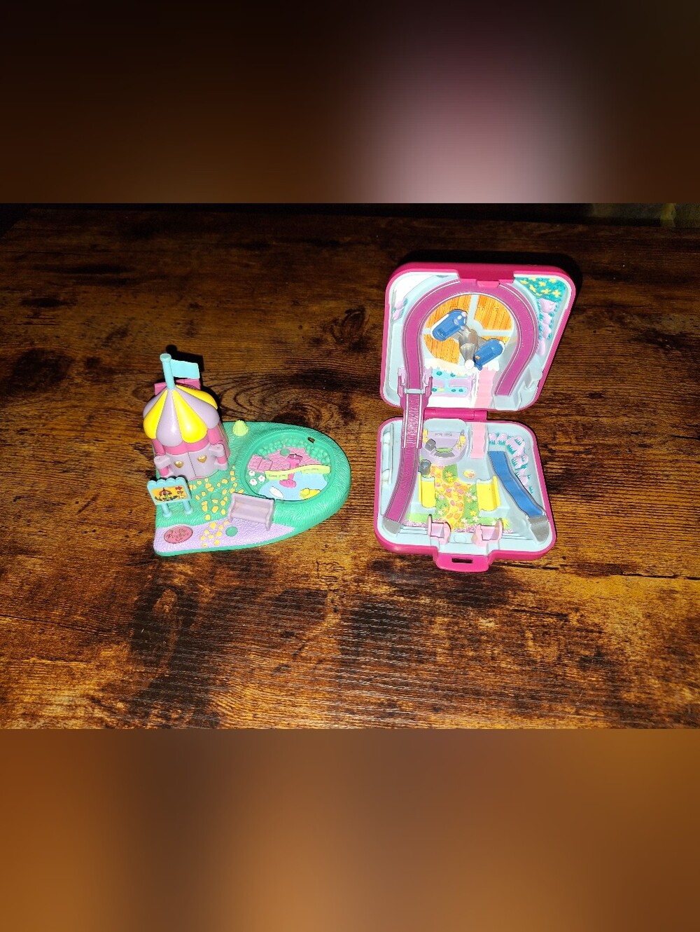 Vintage Polly Pocket World Fun Fair Compact 1989 & Rocket Ride 1996